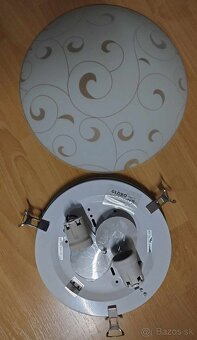 Stropná lampa/ svetlo/ svietidlo z mliečneho skla (30cm) - 4