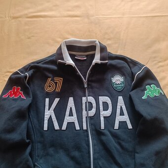 Vintage Kappa čierna mikina na zips retro XL - 4