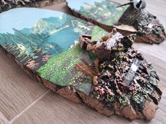 Malované obrazy na drevo, Alpy, 3D - 4