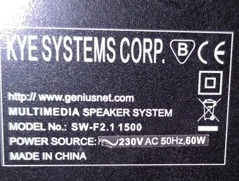 Predám aktívny Subwoofer Genius SW-F2.1 1500 - 4