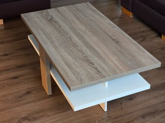 Obyvackovy stolik LUCY, dub/biela super stav - 4