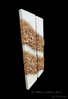 Handmade dvojobraz - bielozlatá farba 125cm x 60 cm x cm - 4