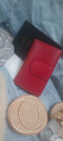 Dámska červená KOŽENÁ peňaženka - 4
