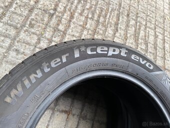 Predám 2x zimné pneu 215/60 R16 Hankook 6mm - 4