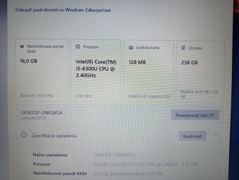 predám Dell Latitude e5570 , Intel core i5 ,16gb ram ,ssd - 4