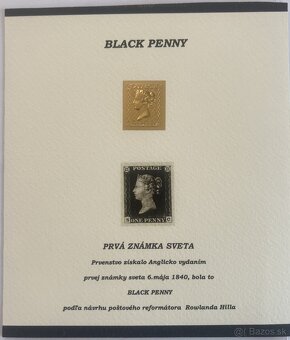 platinový odražok Black Penny a originál 1.známky světa - 4