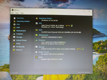 notebook Lenovo 15.6" Core i5-6200, 16GB, 512GB SSD - 4
