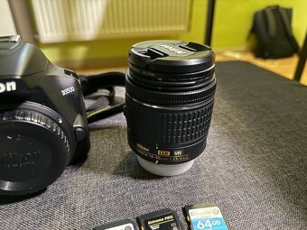 Nikon D3500 set – telo + 18–55mm, 2× batéria, 3x SD karta - 4