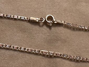 Krátka zlata retiazka trojfarebna 14kt zlato - 4