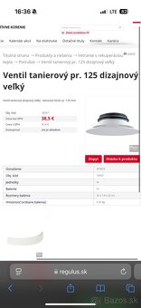 Tanierových ventil 125mm (rekuperácia) - 4