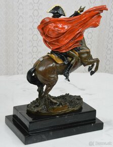Bronzová socha - Napoleon na koni - kolorovaná - 4