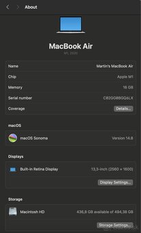 MacBook Air M1 – 16GB RAM / 512GB SSD – výborný stav - 4