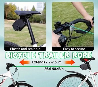 Pomôcka na bicyklovanie, ťažné lano nové - 4