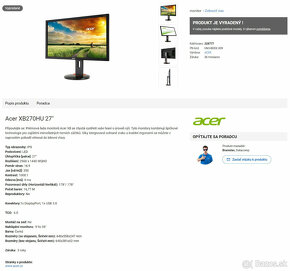 27" IPS 144Hz 1440p Monitor Acer XB270HU - 4