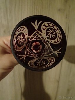 Rubínové sklo poháre cca 12cm - 4