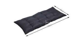 Poduška na lavicu 110 až 145x45x8 cm antracitová a krémová - 4