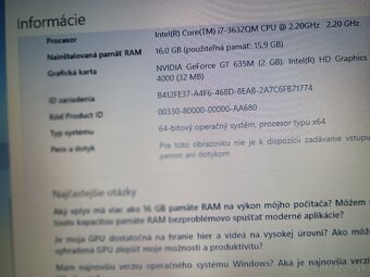 Predám Lenovo G 780 I7 3632QM 2.2ghz, 4 jadra, 8 vlákien, - 4