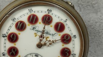 Monstrózné staré kapesní hodinky s lokomotivou, 66mm, 202g - 4