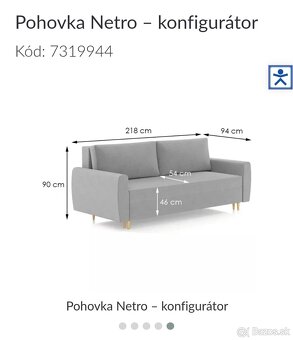 Predám pohovku NETRO ZETTA 296 - 4