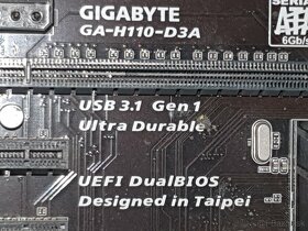 Gigabyte GA H110 D3A 4GB DDR4 CPU dual core - 4