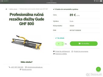 Predám profi rezačku na dlažbu,obkladačky Güde NOVÚ - 4