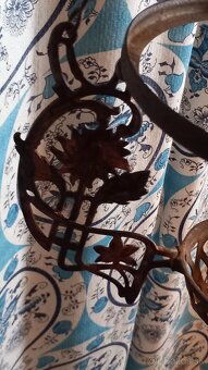 Starožitný závesný liatinový luster - 4