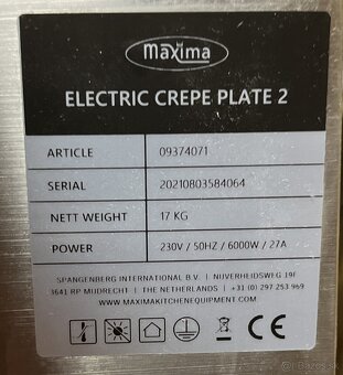Dvojitá elektrická palacinková platňa Maxima – 6000 W - 4