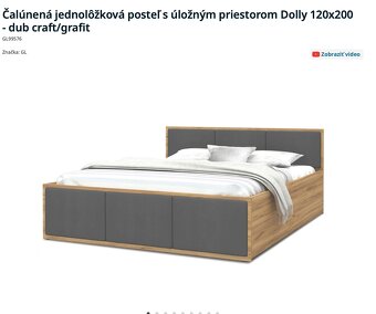 Posteľ Dolly s úložným priestorom + matrac (nové) - 4