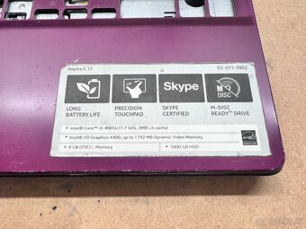 Predám pokazený notebook na náhradné diely zn.Acer E5-571 - 4