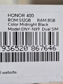 HONOR 400 8 GB/512 GB Midnight Black - 4