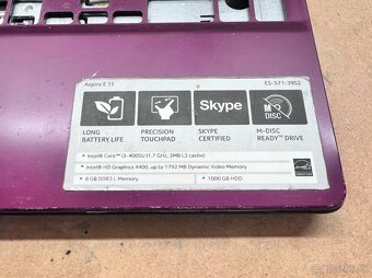 Predám pokazený notebook na náhradné diely zn.Acer E5-571 - 4