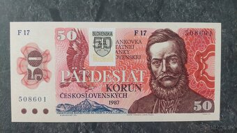 50 Kčs 1987 + SK kolok, stav N - 4