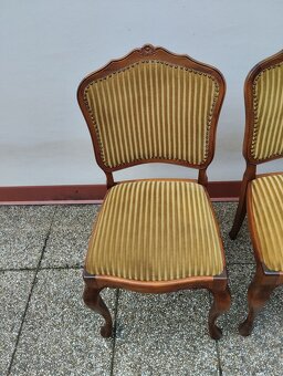 Barokní židle + taburet, rustikální, starožitný nábyte - 4