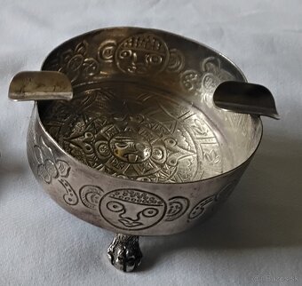 Stary strieborny popolnik, privesok - 4