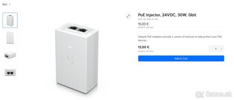POE Injector 24 V/30 W – Gigabit, nepoužívaný - 4