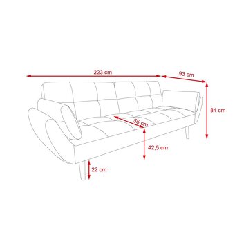 Rozkladacia sedačka THALIA - Šedá - 4