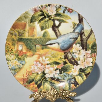 Wedgwood 2 Porcelánové taniere z 1 série - Vtáčiky - 4