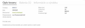 Úplne nový,zabalený a nepoužitý obklad vane rovno uni 170/70 - 4