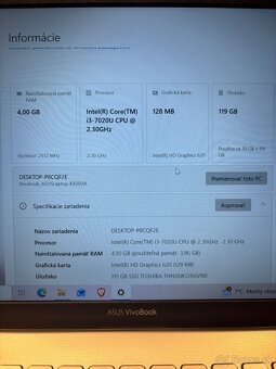 Ľahučký ASUS VivoBook 14 (X420U)  i3-7020U - 4