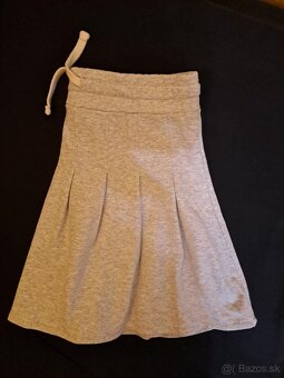 siva skladana teplakova mini sukna - 4