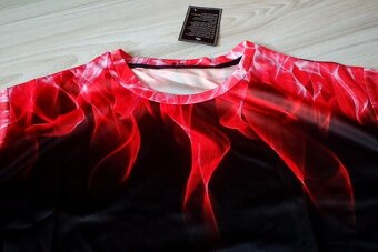 Elastické čierno červené tričko, v. L/XL/XXL - 4