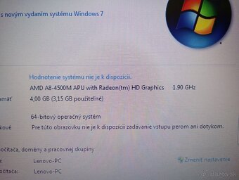 predám notebook LENOVO THINKPAD E545 , Windows 7 - 4