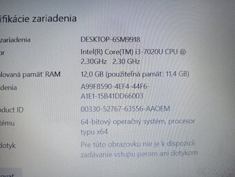 predám Lenovo V130-15IKB , Intel core i3 , 12bg ram , ssd - 4