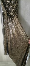 Zlaté flitrované elegantné šaty - 4