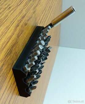 Nástenný držiak na bity 1/4" (6,3 mm) – praktický organizér - 4