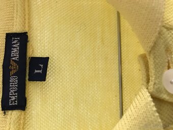 EMPORIO ARMANI pánske polotricko žlté L/ XL - 4