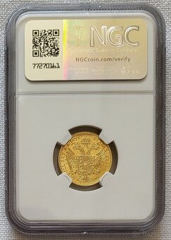 Zlatý dukát Franz Jozef I., 1874, NGC MS64 - 4