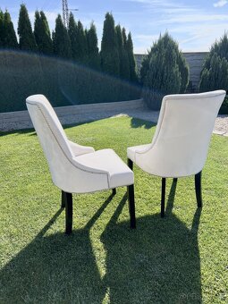 Masívne zamatové jedálenské stoličky - 4