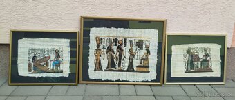 Egyptský obraz originál papyrus ručná maľba - 4