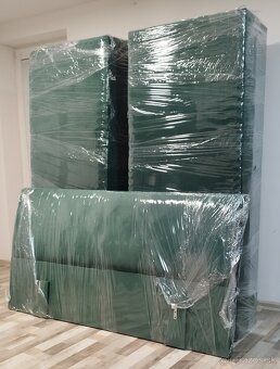 tmavozelena manzelska postel 170x195x48 cm - 4